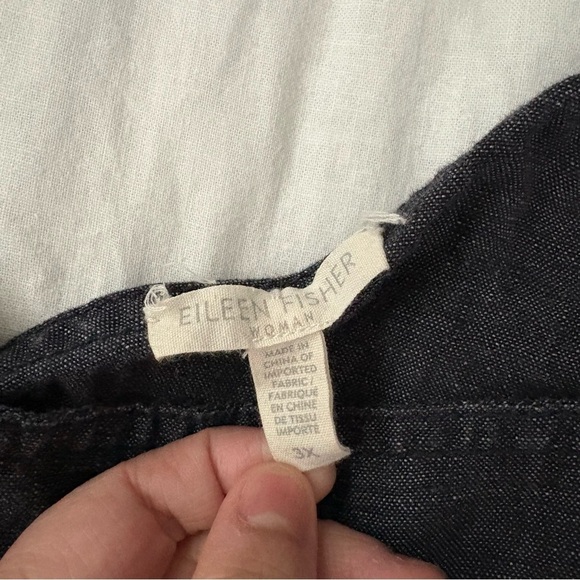 Eileen Fisher 3X 100% Organic Linen Overalls Jumpsuit Cropped Wide Leg Women's - Picture 5 of 11